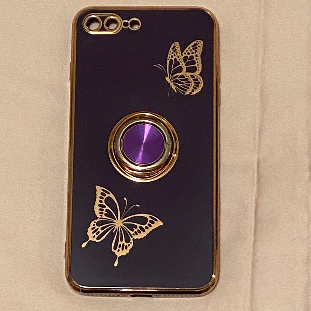 Stylish Butterfly Phone Case with Ring Holder